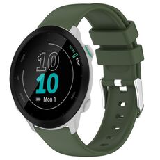 Per Garmin Forerunner 55 cinturino in silicone liscio tinta unita da 20 mm (verde militare)