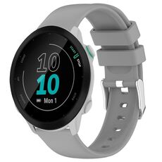 Per Garmin Forerunner 55 cinturino in silicone liscio tinta unita da 20 mm (grigio)
