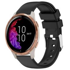 Per cinturino in silicone liscio tinta unita Garmin Venu da 20 mm (nero)