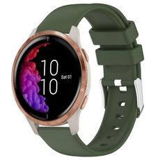 Per cinturino in silicone liscio tinta unita Garmin Venu da 20 mm (verde militare)