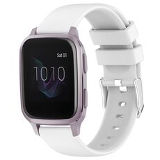 Per cinturino in silicone liscio tinta unita Garmin Venu SQ da 20 mm (bianco)