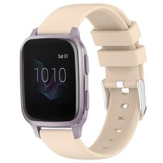 Per cinturino in silicone liscio tinta unita Garmin Venu SQ da 20 mm (beige)