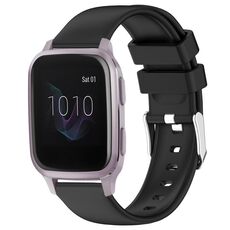 Per cinturino in silicone liscio tinta unita Garmin Venu SQ da 20 mm (nero)