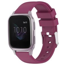Per cinturino in silicone liscio tinta unita Garmin Venu SQ da 20 mm (Borgogna)