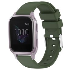 Per cinturino in silicone liscio tinta unita Garmin Venu SQ da 20 mm (verde militare)