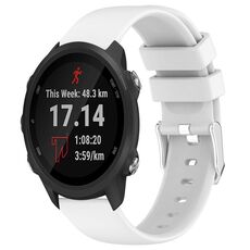 Per Garmin Forerunner 245 cinturino in silicone liscio tinta unita da 20 mm (bianco)