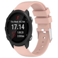 Per Garmin Forerunner 245 cinturino in silicone liscio tinta unita da 20 mm (rosa)