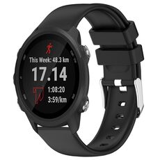 Per Garmin Forerunner 245 cinturino in silicone liscio tinta unita da 20 mm (nero)