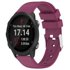 Per cinturino per orologio in silicone tinta unita liscio Garmin Forerunner 245 da 20 mm (Borgogna)