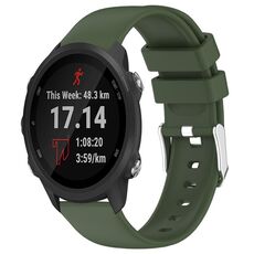Per Garmin Forerunner 245 cinturino in silicone liscio tinta unita da 20 mm (verde militare)