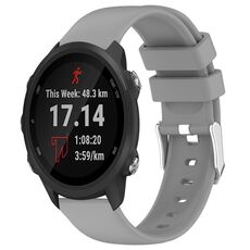 Per Garmin Forerunner 245 cinturino in silicone liscio tinta unita da 20 mm (grigio)