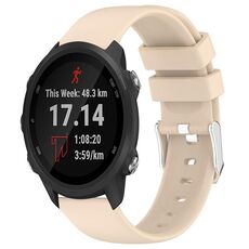 Per Garmin Forerunner 245 Music cinturino in silicone liscio tinta unita da 20 mm (beige)