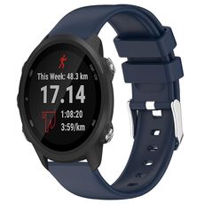 Per Garmin Forerunner 245 Music cinturino in silicone liscio tinta unita da 20 mm (blu notte)