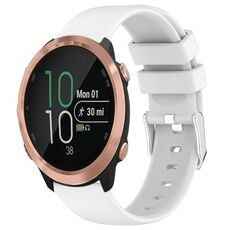 Per Garmin Forerunner 645 cinturino in silicone liscio tinta unita da 20 mm (bianco)