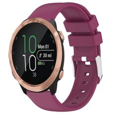 Per cinturino per orologio in silicone tinta unita liscio Garmin Forerunner 645 da 20 mm (Borgogna)