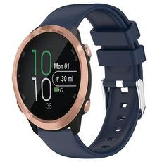 Per Garmin Forerunner 645 cinturino in silicone liscio tinta unita da 20 mm (blu notte)