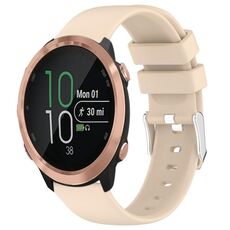 Per Garmin Forerunner 645 Music cinturino in silicone liscio tinta unita da 20 mm (beige)
