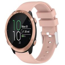 Per Garmin Forerunner 645 Music cinturino in silicone liscio tinta unita da 20 mm (rosa)