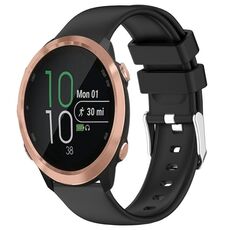 Per Garmin Forerunner 645 Music cinturino in silicone liscio tinta unita da 20 mm (nero)