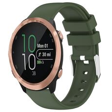 Per Garmin Forerunner 645 Music cinturino in silicone liscio tinta unita da 20 mm (verde militare)