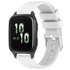 Per cinturino in silicone liscio tinta unita Garmin Forerunner Sq2 da 20 mm (bianco)