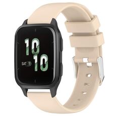 Per cinturino in silicone liscio tinta unita Garmin Forerunner Sq2 da 20 mm (beige)