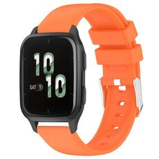 Per cinturino in silicone liscio tinta unita Garmin Forerunner Sq2 da 20 mm (arancione)