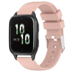 Per cinturino in silicone liscio tinta unita Garmin Forerunner Sq2 da 20 mm (rosa)