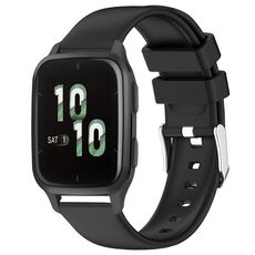 Per cinturino in silicone liscio tinta unita Garmin Forerunner Sq2 da 20 mm (nero)