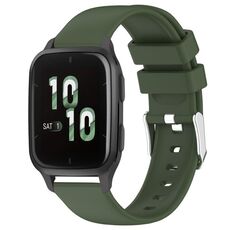 Per cinturino in silicone liscio tinta unita Garmin Forerunner Sq2 da 20 mm (verde militare)
