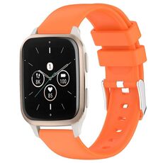 Per cinturino per orologio in silicone liscio tinta unita Garmin Forerunner Sq2 Music da 20 mm (arancione)
