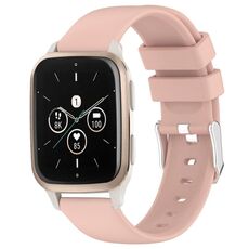 Per cinturino per orologio in silicone liscio tinta unita Garmin Forerunner Sq2 Music da 20 mm (rosa)