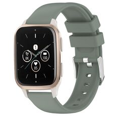 Per cinturino per orologio in silicone liscio tinta unita Garmin Forerunner Sq2 Music da 20 mm (verde oliva)