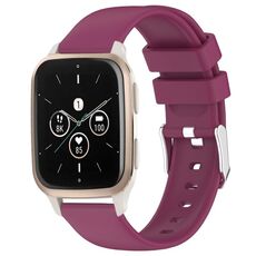 Per cinturino per orologio in silicone liscio tinta unita Garmin Forerunner Sq2 Music da 20 mm (Borgogna)