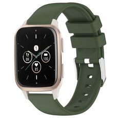 Per cinturino per orologio in silicone liscio tinta unita Garmin Forerunner Sq2 Music da 20 mm (verde militare)