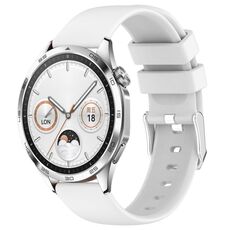 Per Huawei Watch GT4 41mm 20mm cinturino in silicone liscio tinta unita (bianco)