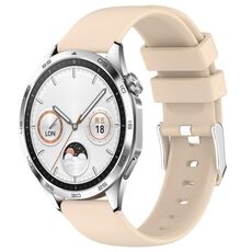 Per Huawei Watch GT4 41mm 20mm cinturino in silicone liscio tinta unita (beige)