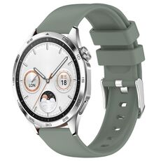 Per Huawei Watch GT4 41mm 20mm cinturino in silicone liscio tinta unita (verde oliva)