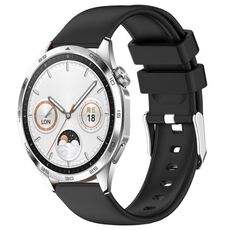 Per Huawei Watch GT4 41mm 20mm cinturino in silicone liscio tinta unita (nero)
