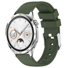 Per Huawei Watch GT4 41mm 20mm cinturino in silicone liscio tinta unita (verde militare)