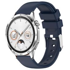 Per Huawei Watch GT4 41mm 20mm cinturino in silicone liscio tinta unita (blu notte)