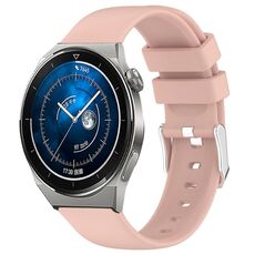 Per Huawei Watch GT3 Pro 43 mm 20 mm cinturino in silicone liscio tinta unita (rosa)
