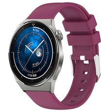 Per Huawei Watch GT3 Pro 43mm 20mm cinturino in silicone liscio tinta unita (Borgogna)