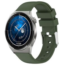 Per Huawei Watch GT3 Pro 43mm 20mm cinturino in silicone liscio tinta unita (verde militare)