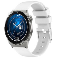 Per Huawei Watch GT3 42mm 20mm cinturino in silicone liscio tinta unita (bianco)