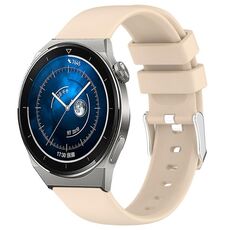 Per Huawei Watch GT3 42mm 20mm cinturino in silicone liscio tinta unita (beige)