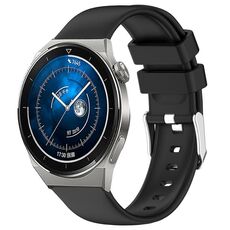 Per Huawei Watch GT3 42mm 20mm cinturino in silicone liscio tinta unita (nero)