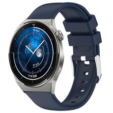 Per Huawei Watch GT3 42mm 20mm cinturino in silicone liscio tinta unita (blu notte)