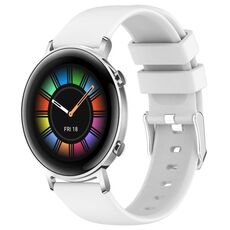Per Huawei Watch GT2 42mm 20mm cinturino in silicone liscio tinta unita (bianco)