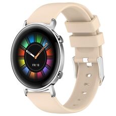 Per Huawei Watch GT2 42mm 20mm cinturino in silicone liscio tinta unita (beige)